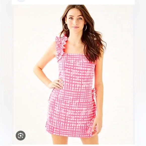 NWOT Lilly Pulitzer Everleigh Romper Size 4 in Pink Tropics Feelin Beachy - Picture 8 of 8